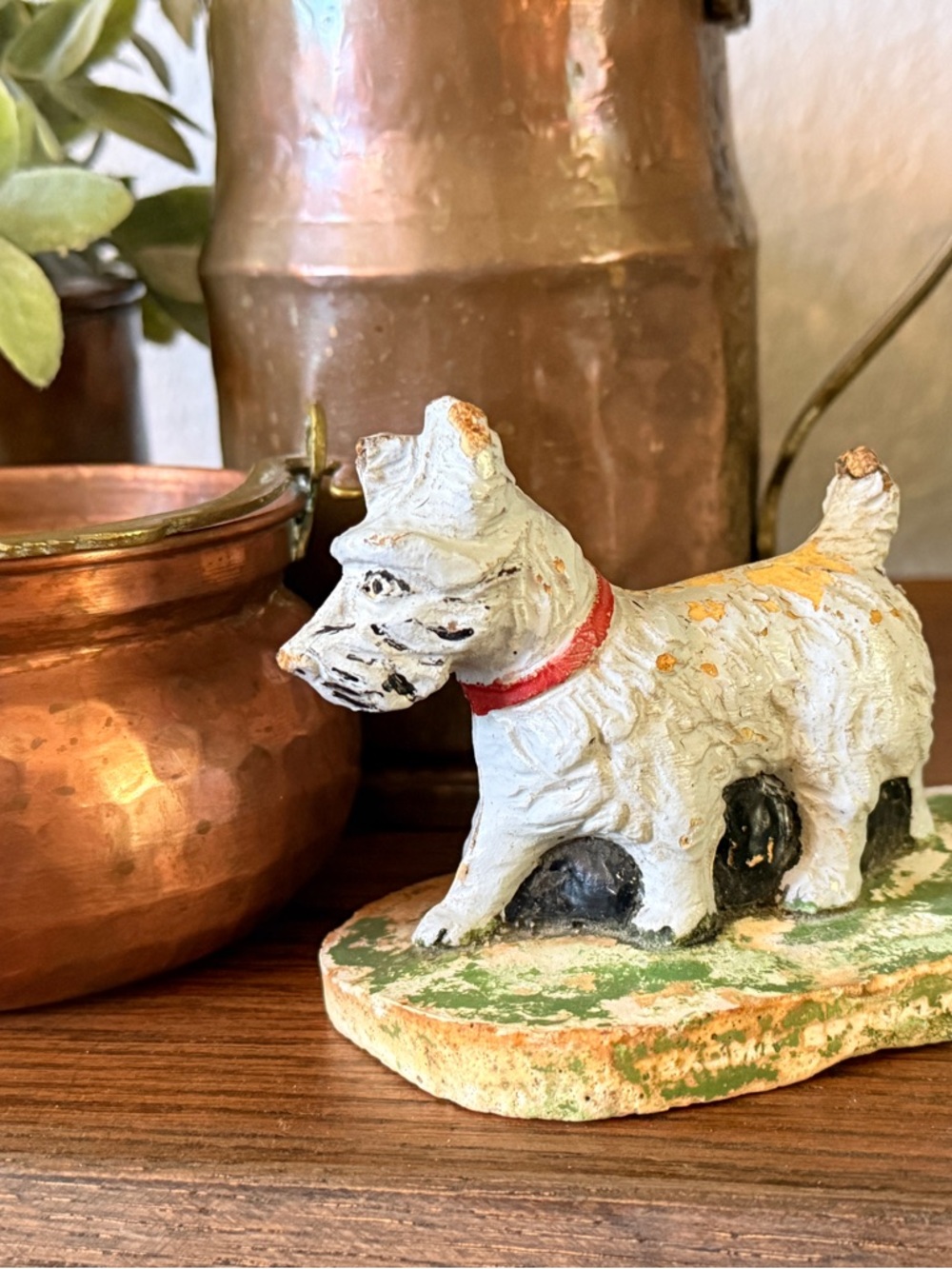 Antique Chalkware Advertisement Scottie Dog Figurine